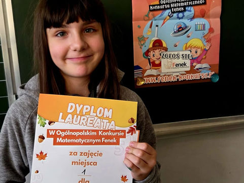 I miejsce w Ogólnopolskim Konkursie Matematycznym „Fenek”