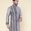 Thumbnail: Men's Hand Block Printed Cotton Grey Kurta