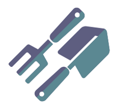 Garden equipment donation ideas showing a spade and a fork