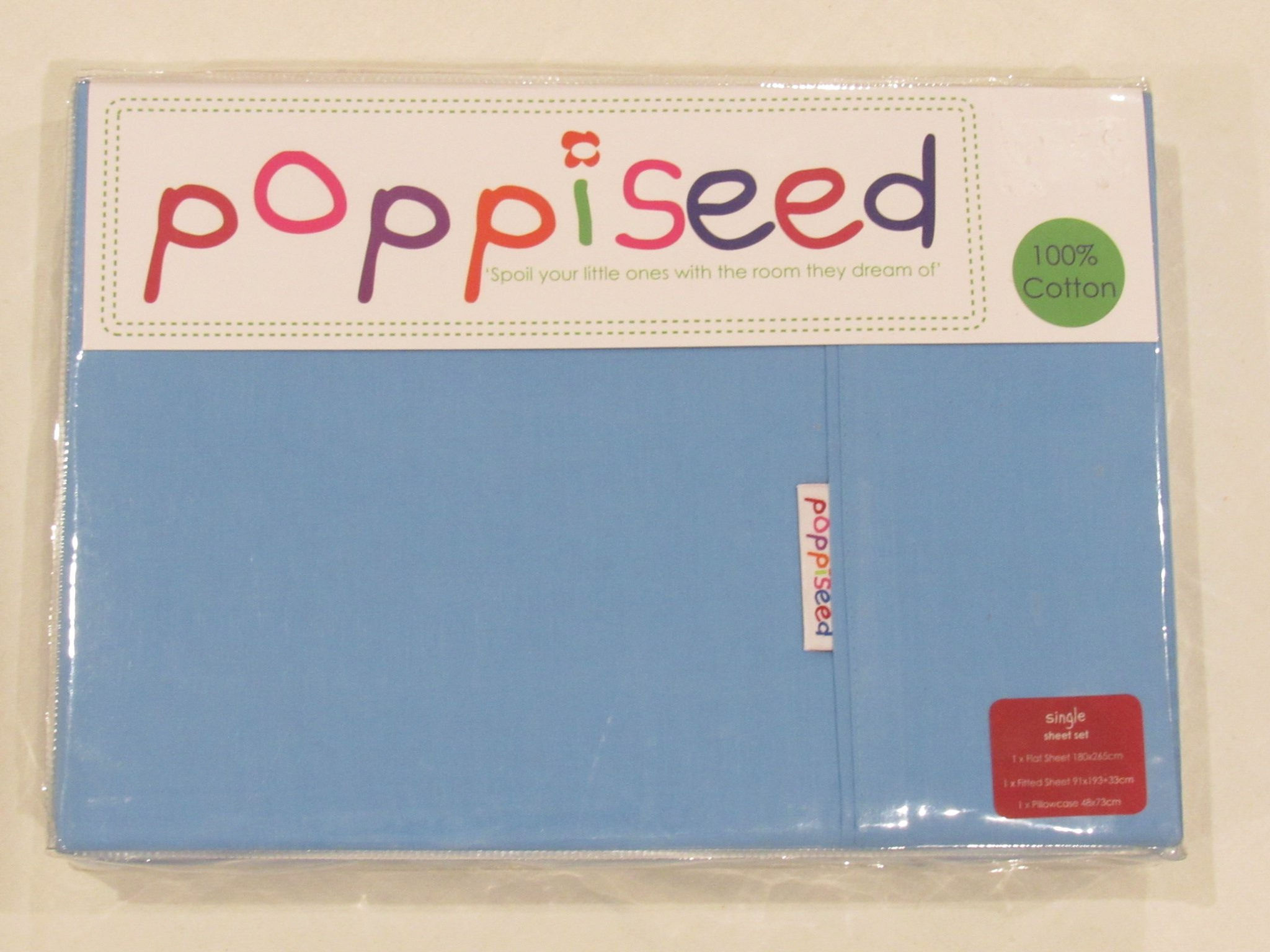 Poppiseed - Single - Blue - 100% Cotton