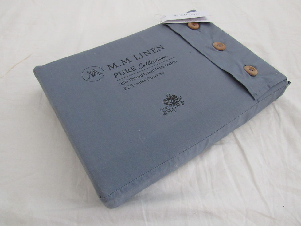 Thumbnail: M.M. Linen - Cotton Duvet Cover Set - Double / KS - 100% Cotton - Denim
