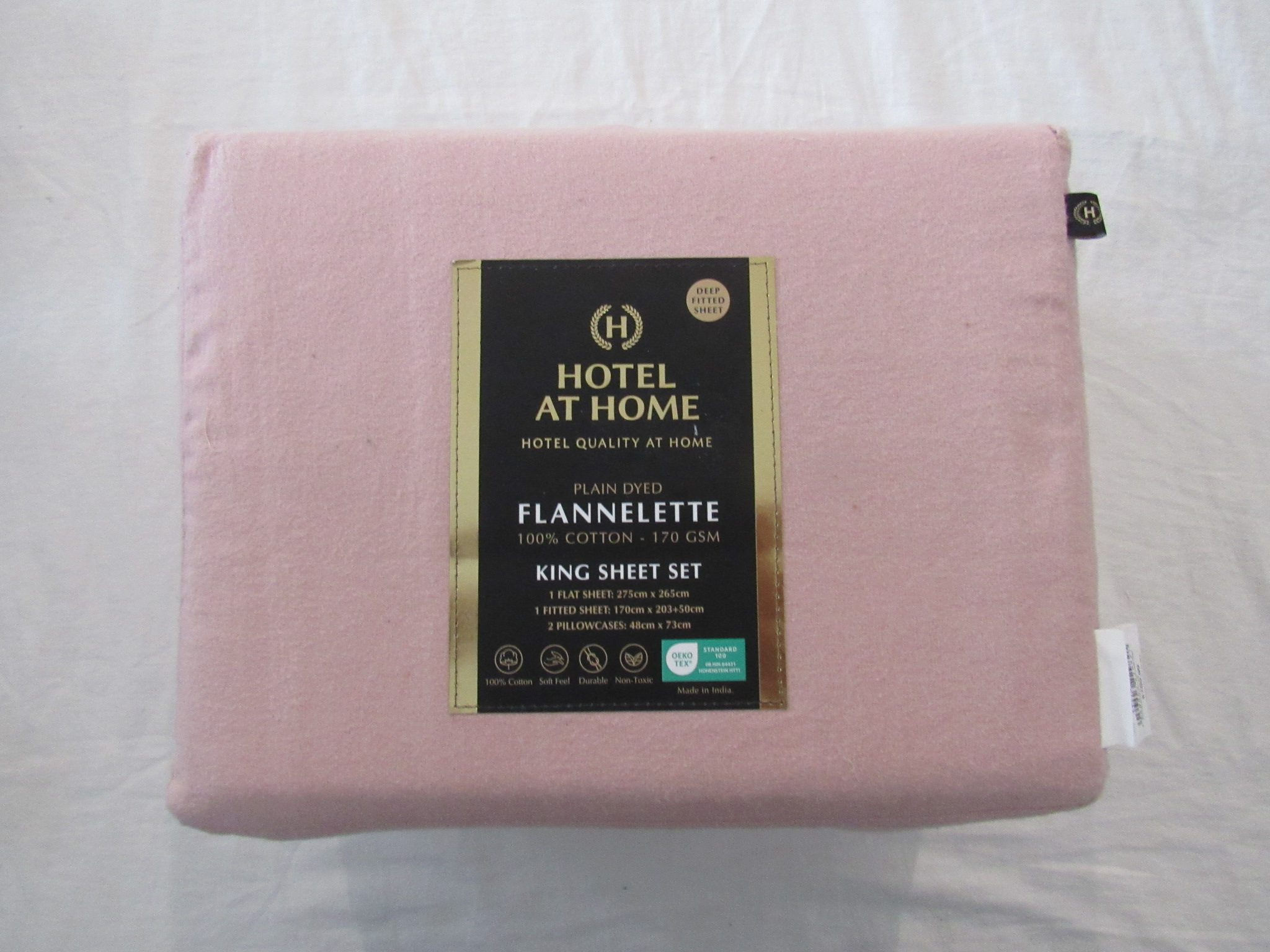Hotel at Home - Flannelette Sheet Set - King - 100% Cotton - Rose Dusk - 170 GSM