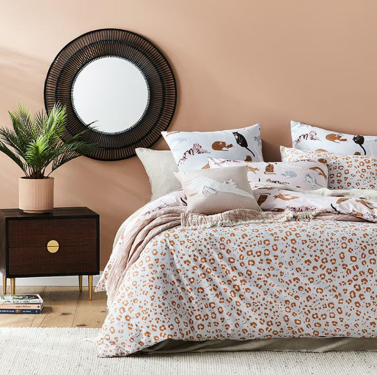 Thumbnail: Adairs Bedding Set - Cat Quilt Cover Set + Pillowcase - Single - 100% Cotton