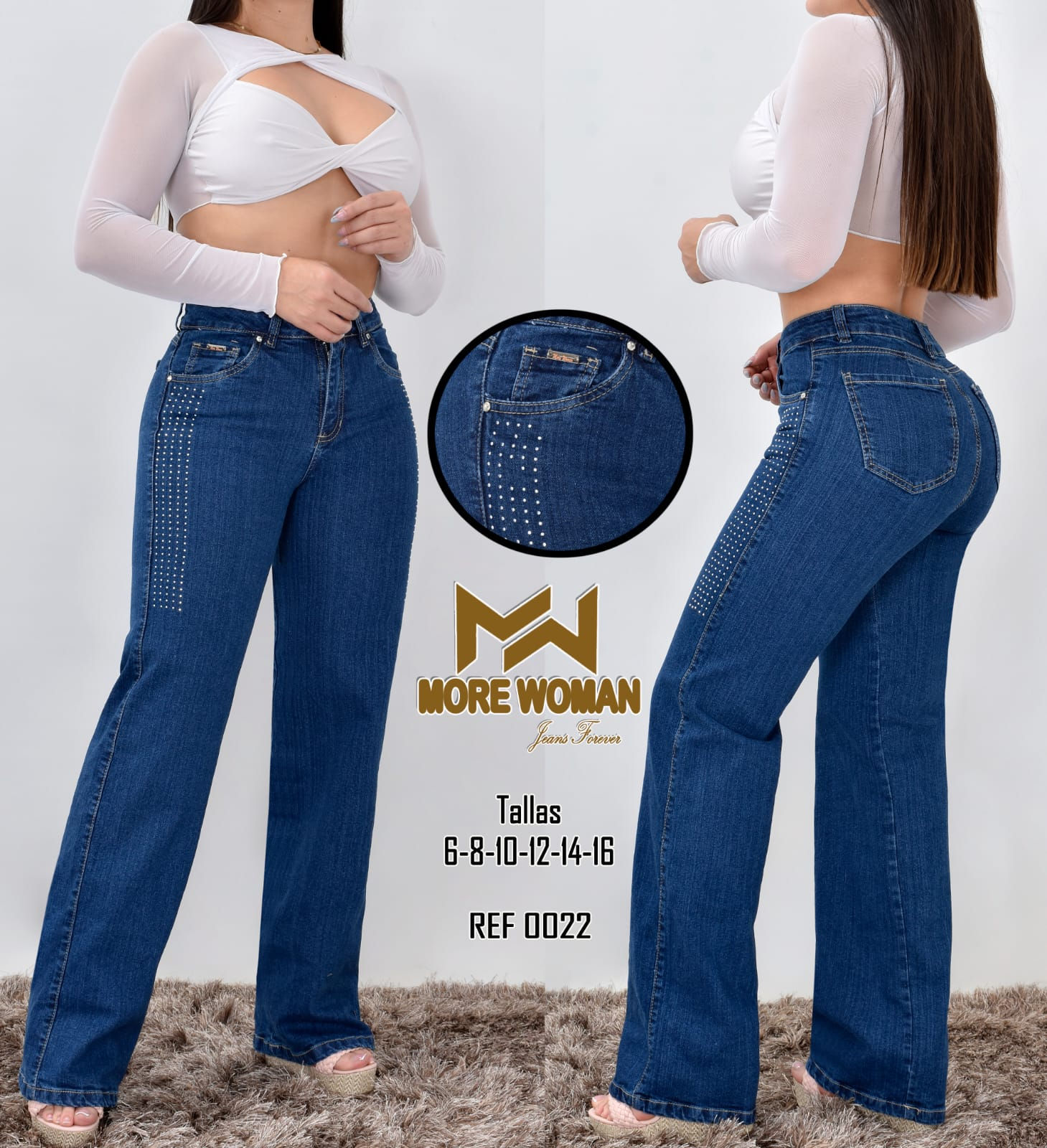 Pantalón Bota Recta Con brillos