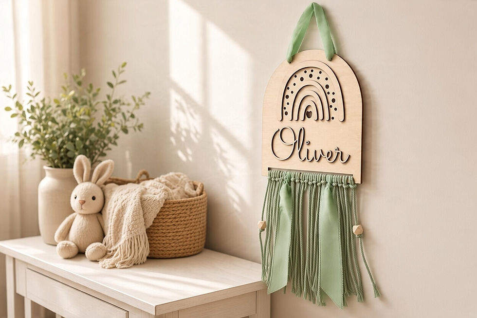 Miniaturbild: Namensschild Regenbogen BOHO