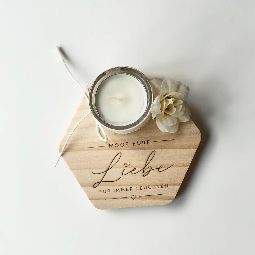 Miniaturbild: personalisierter Teelichthalter aus Holz mit Gravur und Teelicht- originelles Hochzeitsgeschenk und Geldgeschenk aus Holz