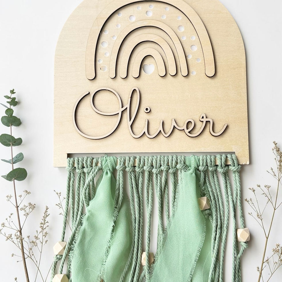 Miniaturbild: Namensschild Regenbogen BOHO