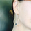 Thumbnail: Dangle loop earring with genuine stones