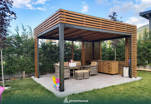 Modern Çıtalı Ahşap Kamelya