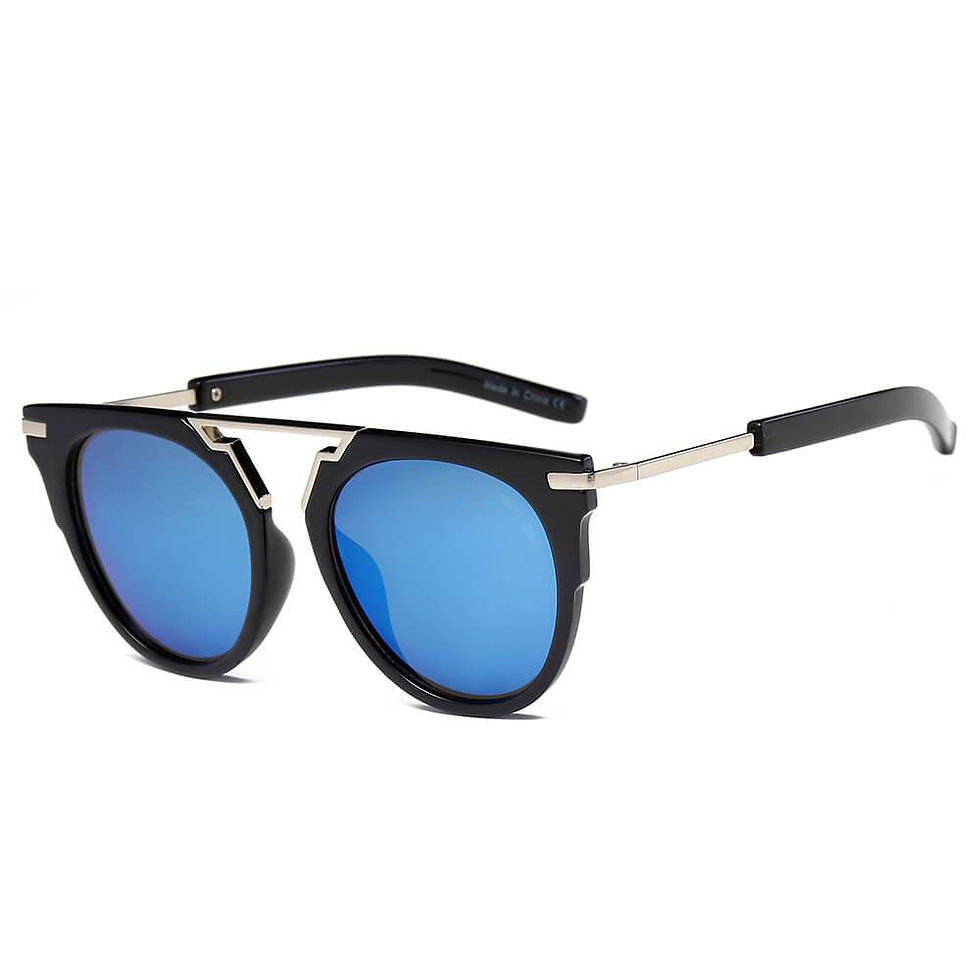 Thumbnail: HANOVER | Unisex Fashion Brow-Bar Round Sunglasses