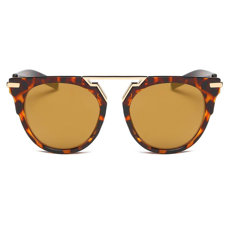 Thumbnail: HANOVER | Unisex Fashion Brow-Bar Round Sunglasses