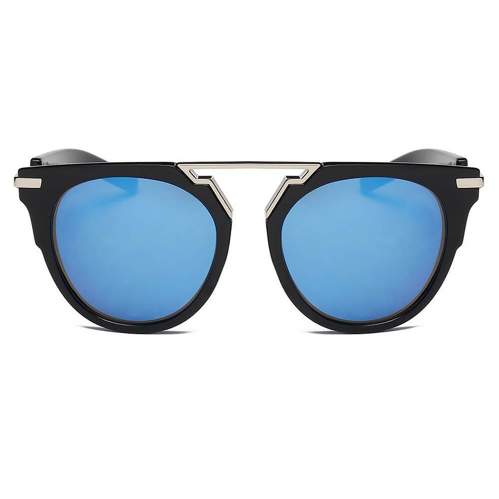 Thumbnail: HANOVER | Unisex Fashion Brow-Bar Round Sunglasses