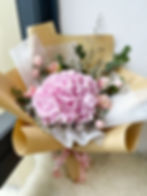 hydrangea and tulips bouquet