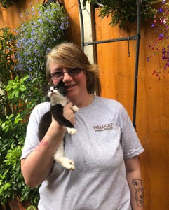Julia volunteer at Birmingham cat rescue