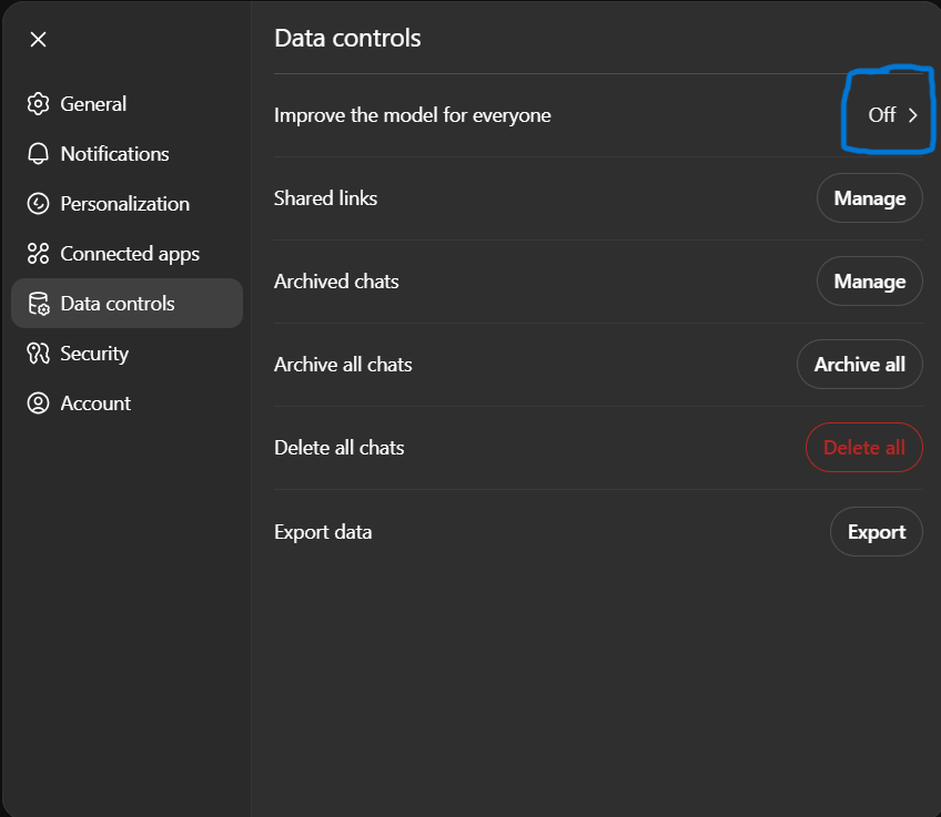 Toggle This option off