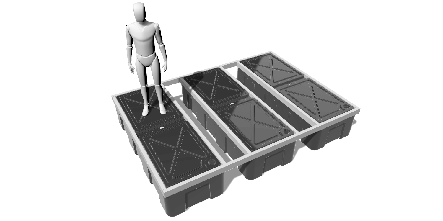 TRIMARAN MODULAR PONTOON FRAME - BASIC, 100mm STOCK