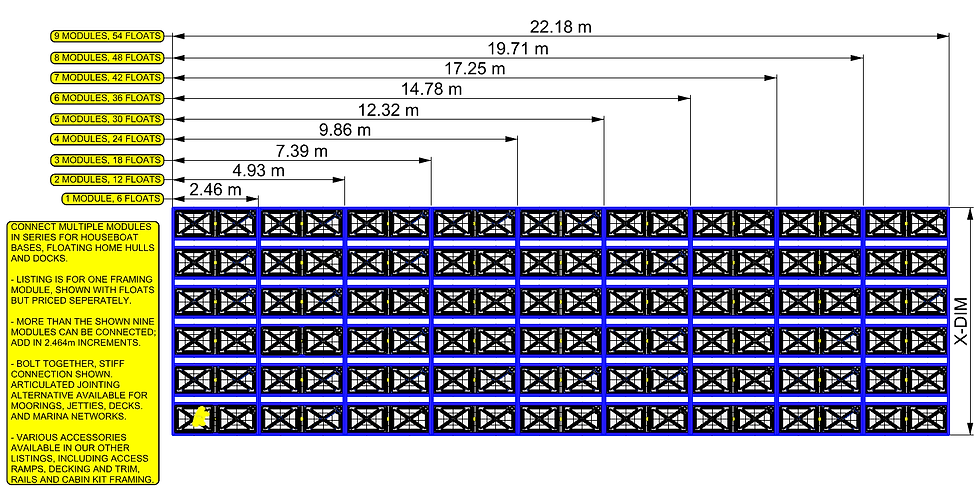 Thumbnail: HEXAMARAN MODULAR PONTOON FRAME - BASIC, 100mm STOCK