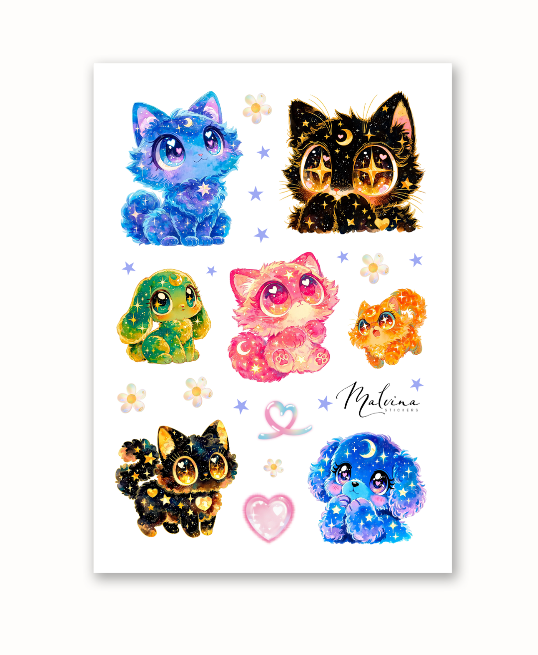 Стікерпак Різнокольорові котики 1