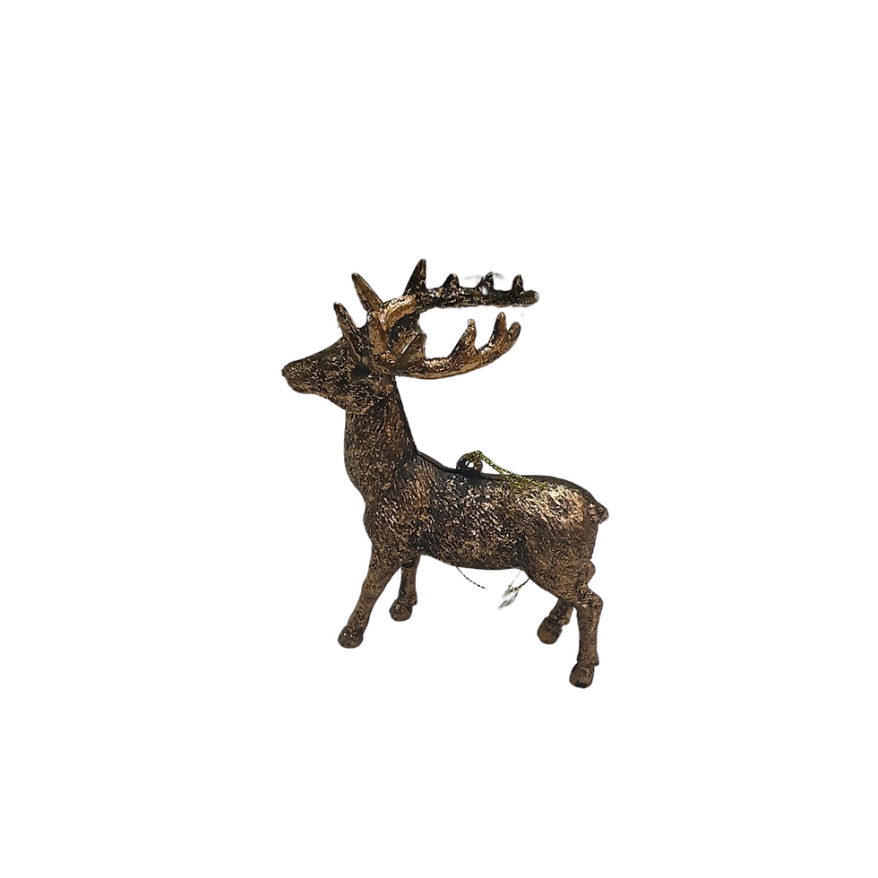 Miniatura: Enfeite de arvore  Rena natalina bronze escuro dourado 