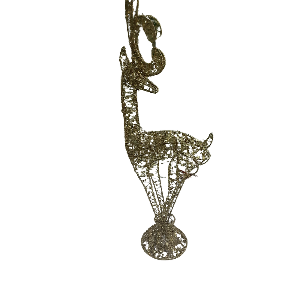 Miniatura: Rena de natal metal dourado 50x18cm