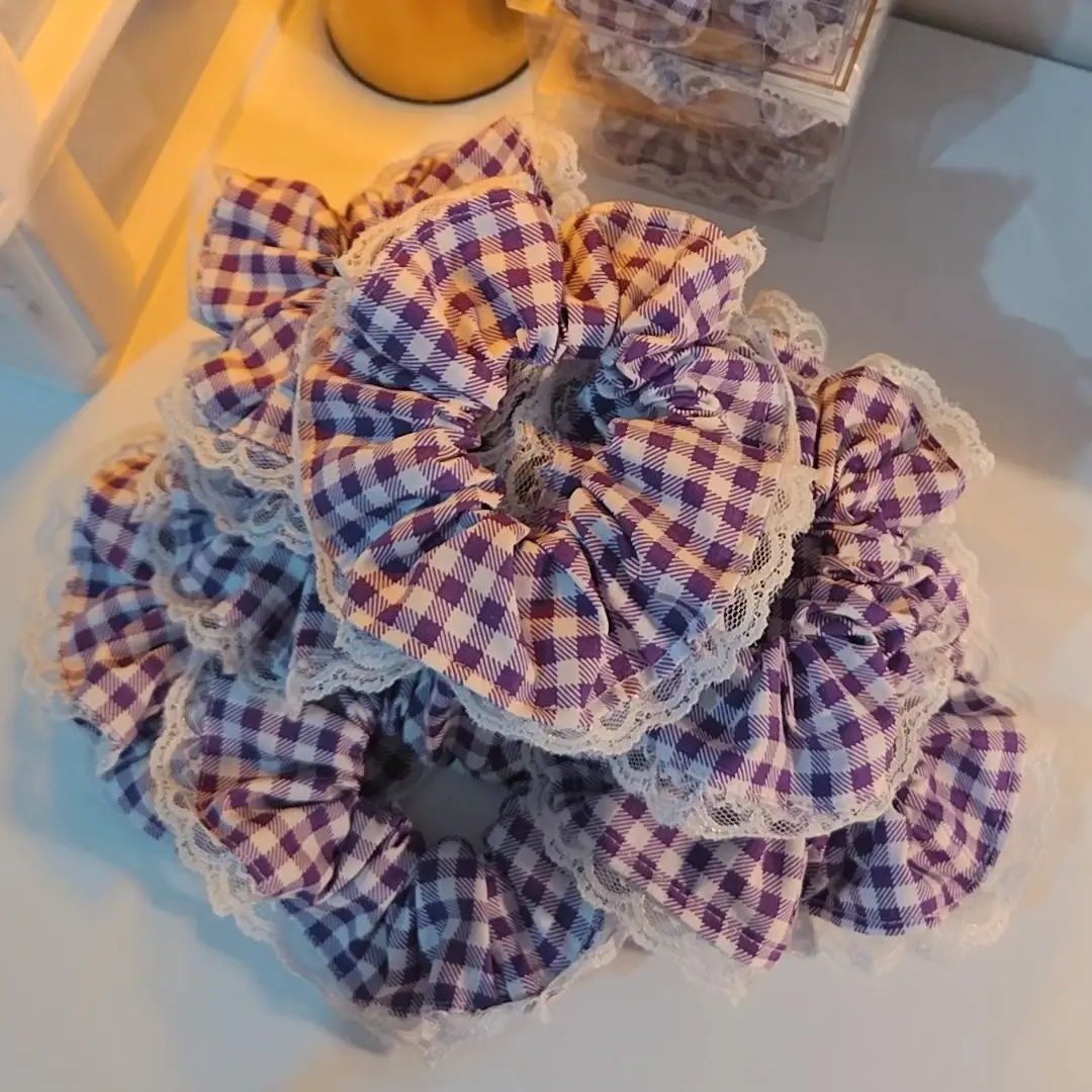 Scrunchie com renda simples