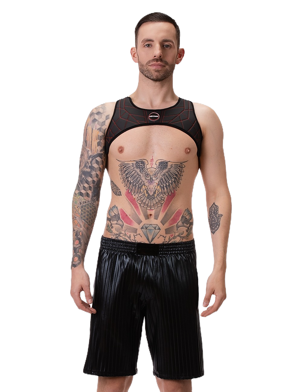 Barcode Berlin - Pleated Leather Short Rub