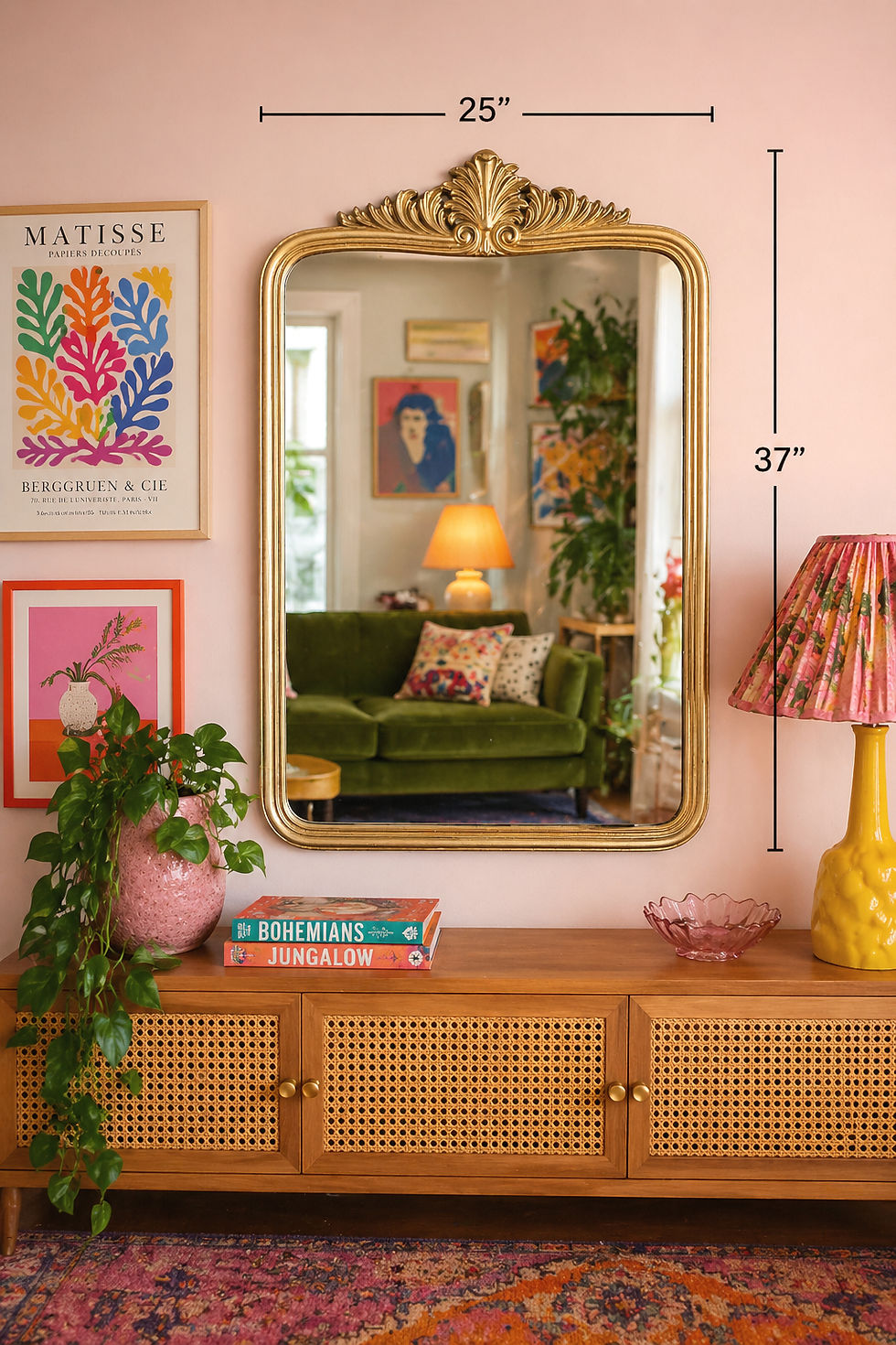 Thumbnail: Vintage Gold Ornate Mirror (25” x 37”)