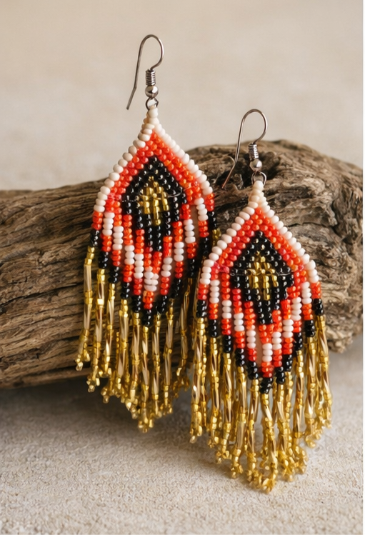 Thumbnail: Desert Ember Fringe Earrings