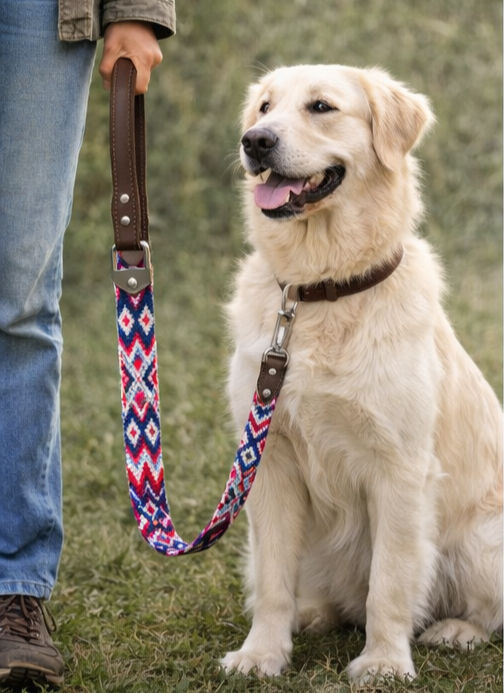 Loom Woven Cotton Dog Leash – Extremely Durable & Unique