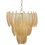 Thumbnail: Hanging Glass Chandelier, 7 Lights,  Gold Finish & Blush