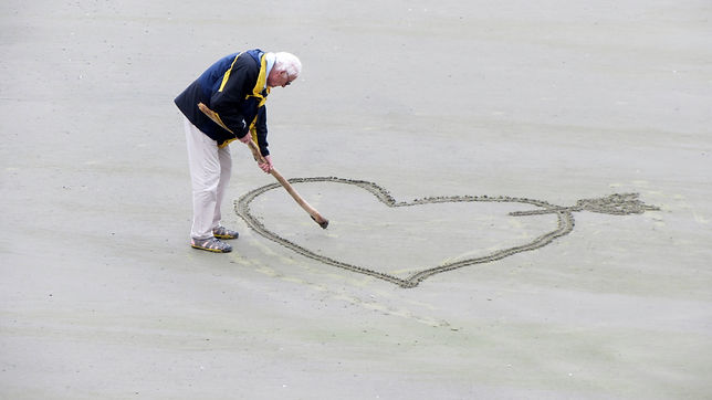 elderly man with love