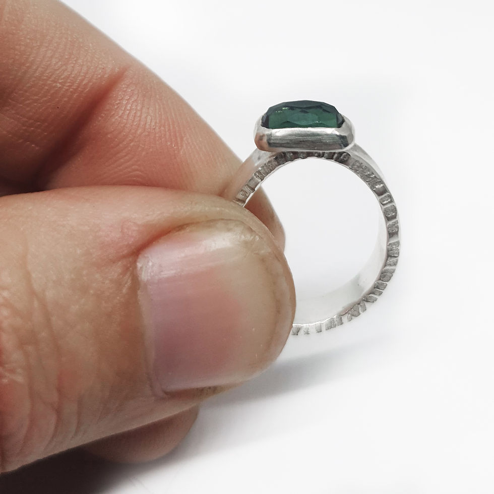 Thumbnail: Tiny Teal Tourmaline Ring