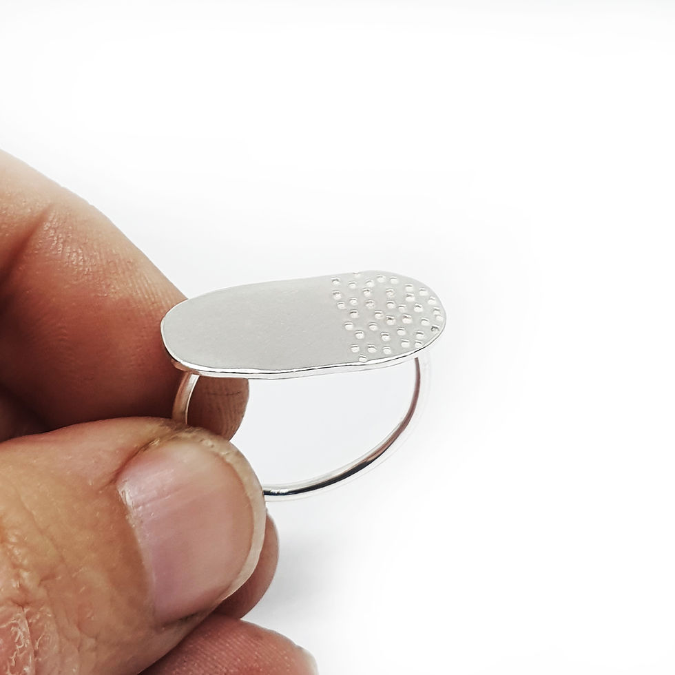 Thumbnail: Half Dotted Oval Ring