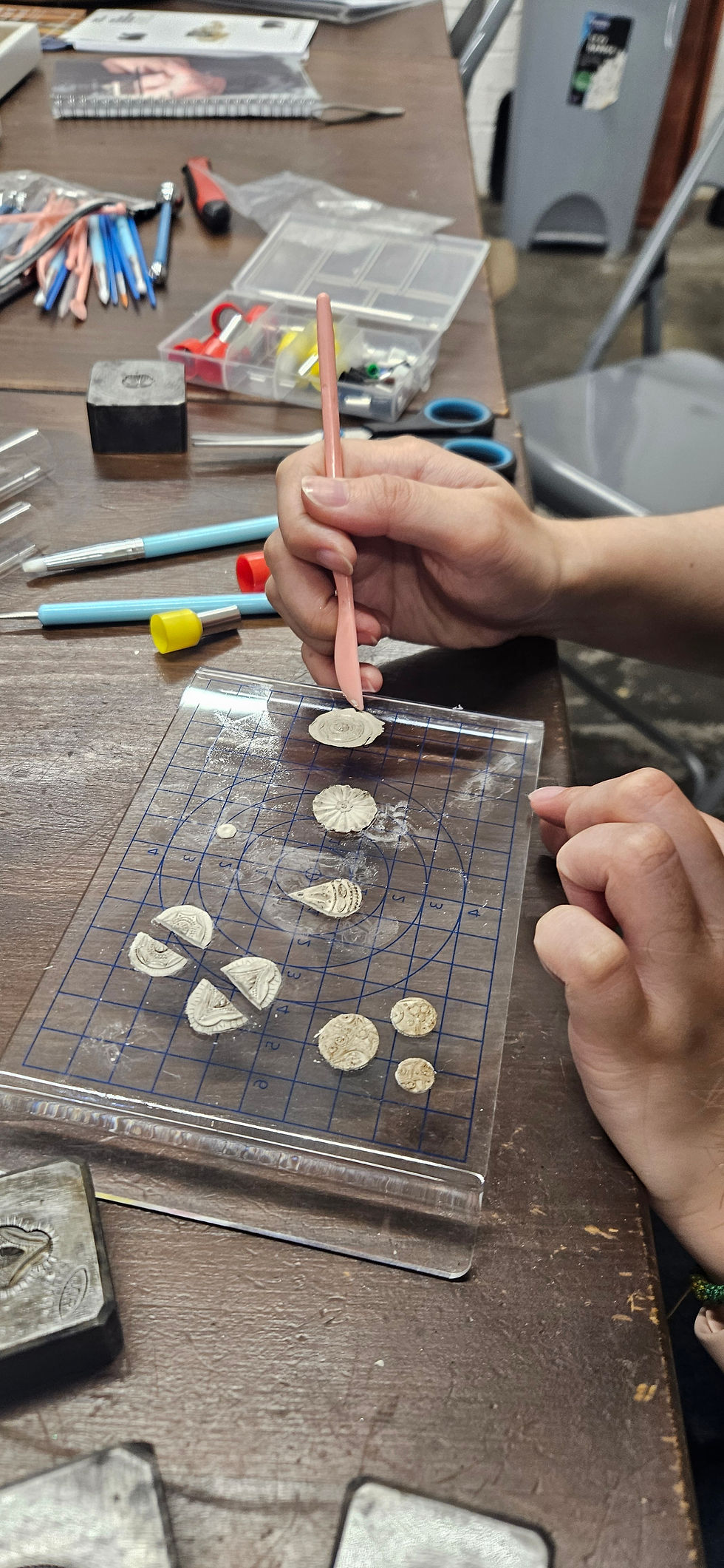 Thumbnail: Silver Clay With Vintage Press Moulds - 4th April