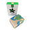 Thumbnail: One bar of yellow/green/blue soap laying on white background in front of white and green soap box