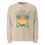 Thumbnail: tan unisex sweatshirt that says Just Neuro-Jammin with image of beach and person in hammock