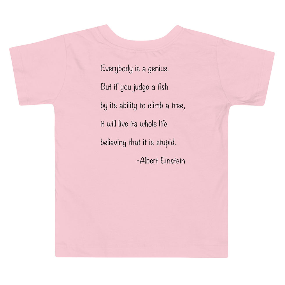 Thumbnail: Pink Toddler T-Shirt with Einstein Quote "Everybody is a Genius"