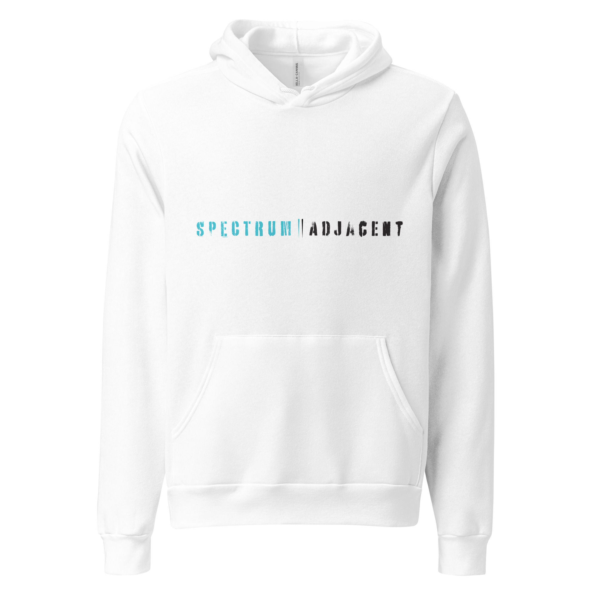 white hoodie that says Spectrum adjacent