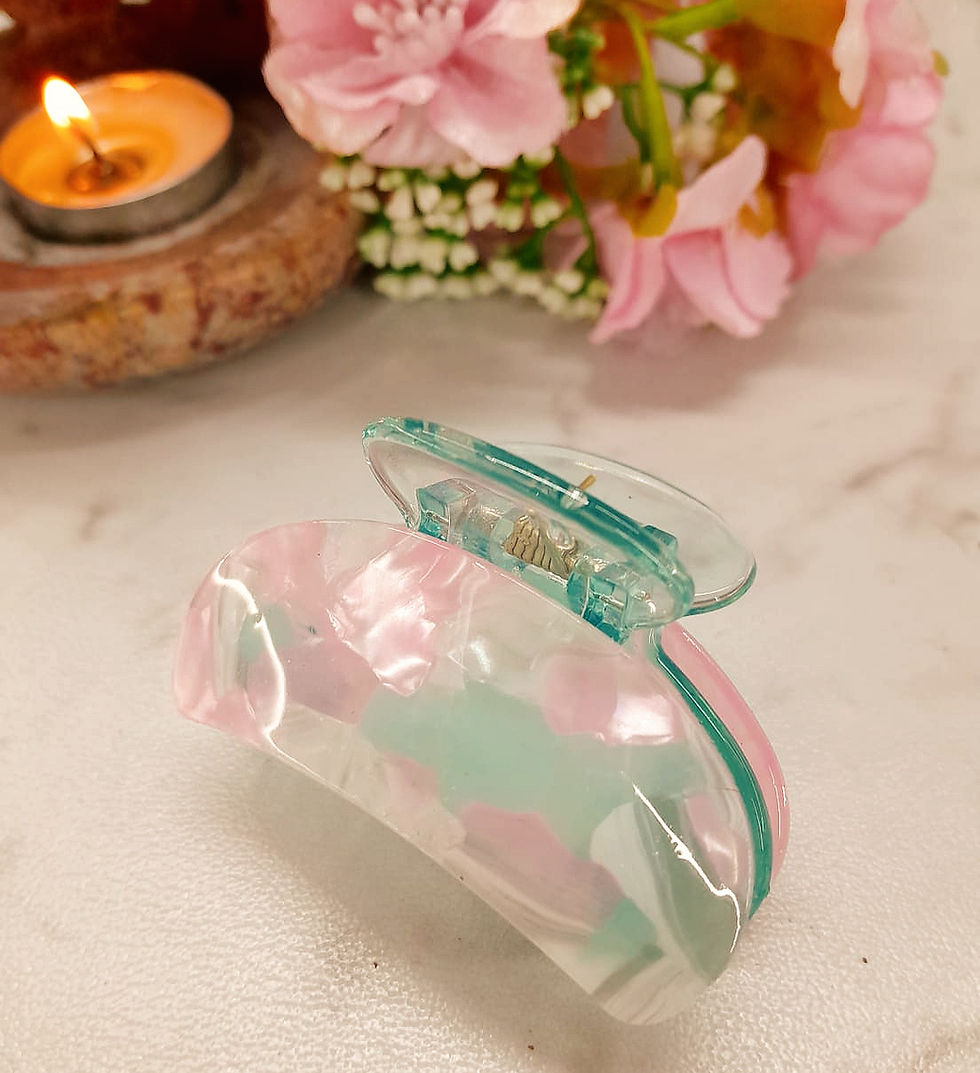 Thumbnail: Korean Glossy Marble Claw Clips – Bold, Bright & Beautiful!