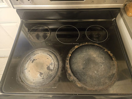 A SCRATCHED STOVETOP