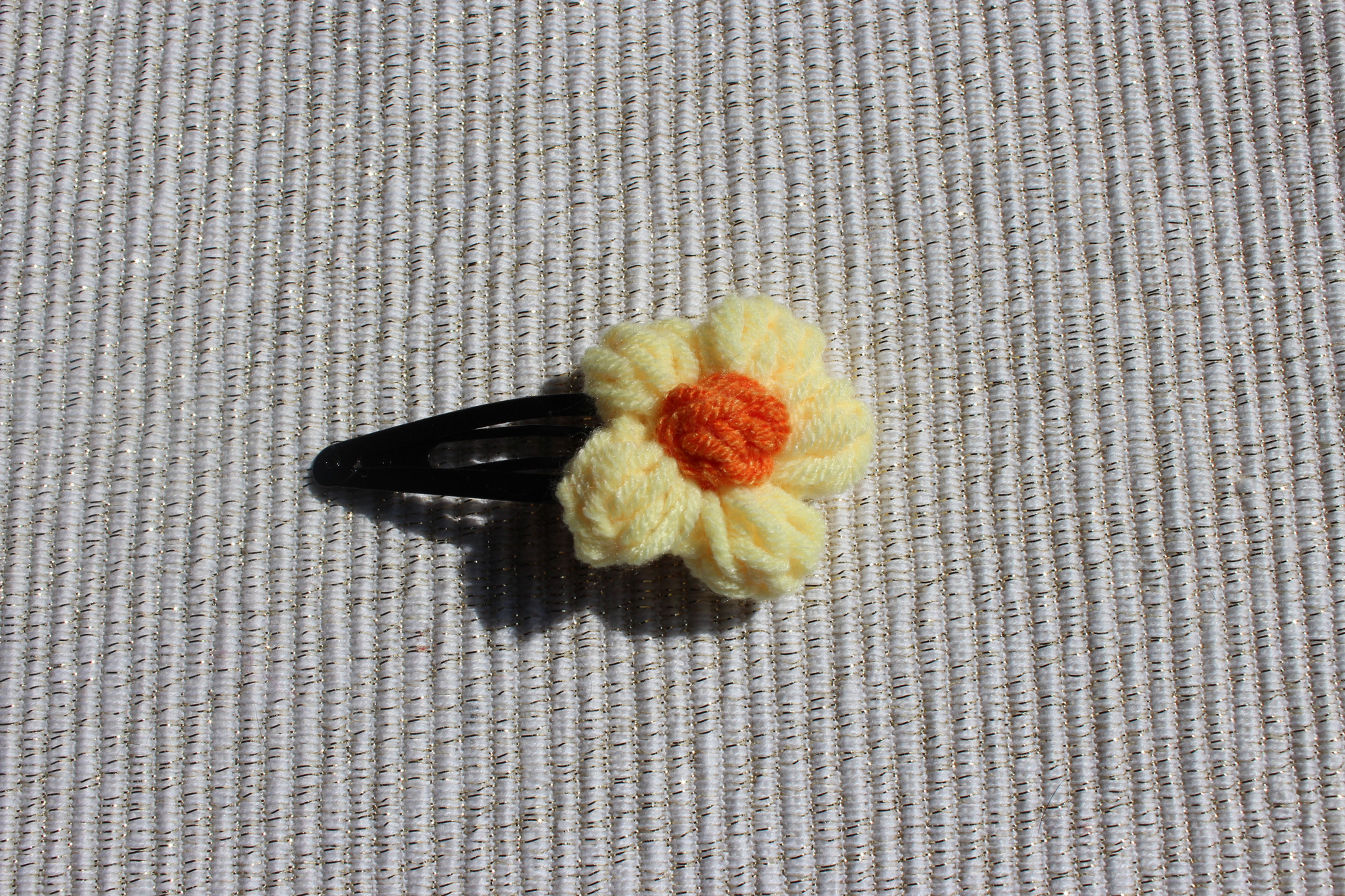 Barrette Fleurie - Jaune pastel