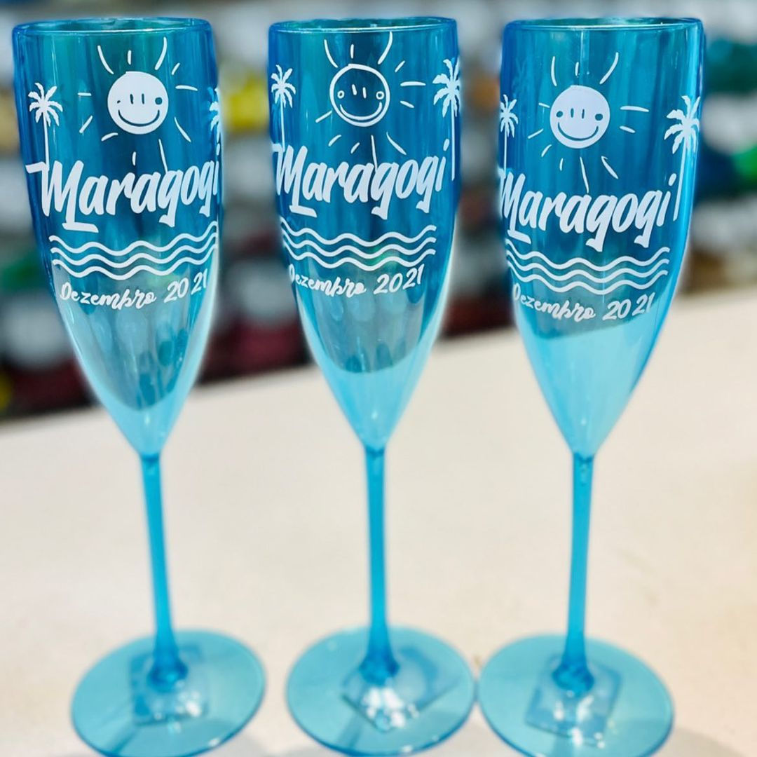 Kit 3 Taças de Champanhe Vamos a La Playa