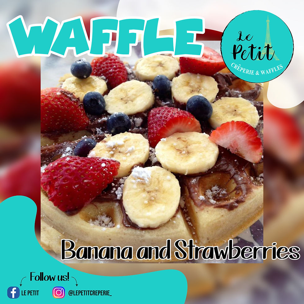 waffle de banano y fresas_Mesa de trabaj