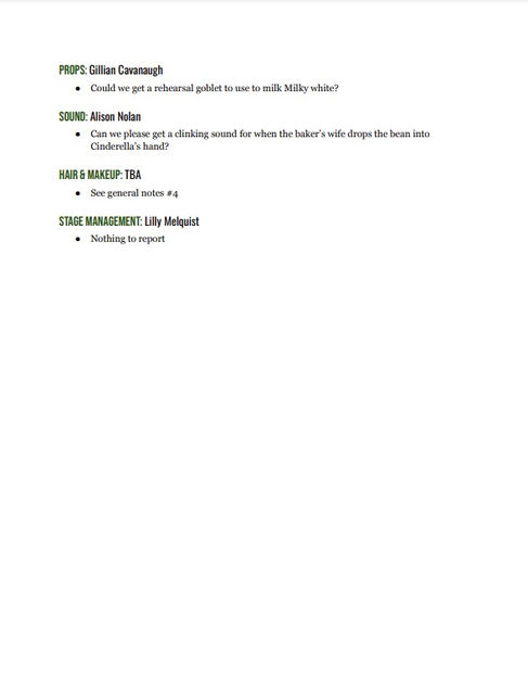 Rehearsal Report 14 Into the Woods pt. 3