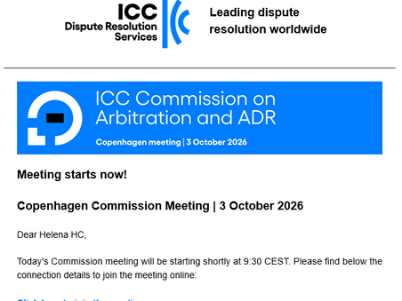 ICC Commission on Arbitration and ADR Meeting on 3 October 2026