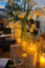Semi-private dining area in the courtyard