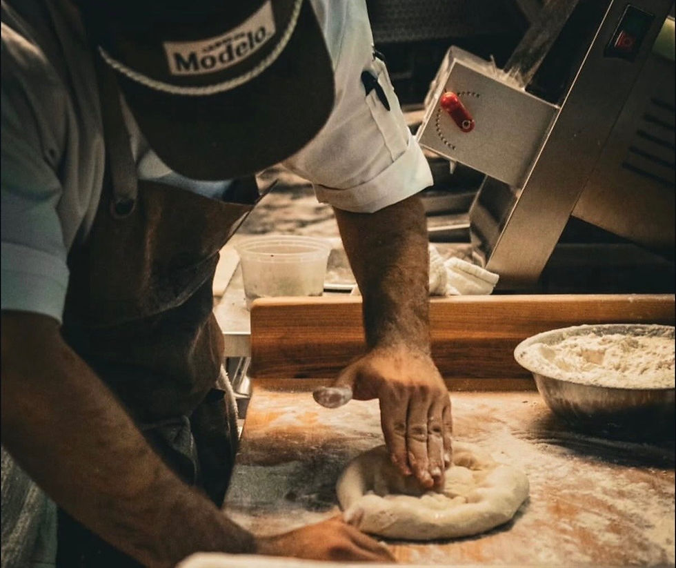 Chef making the Alder & Oak 00 Caputo Flour dough