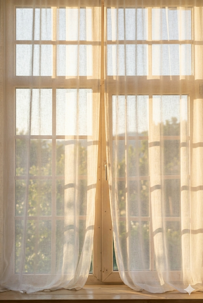a bright sunny day seen through a window