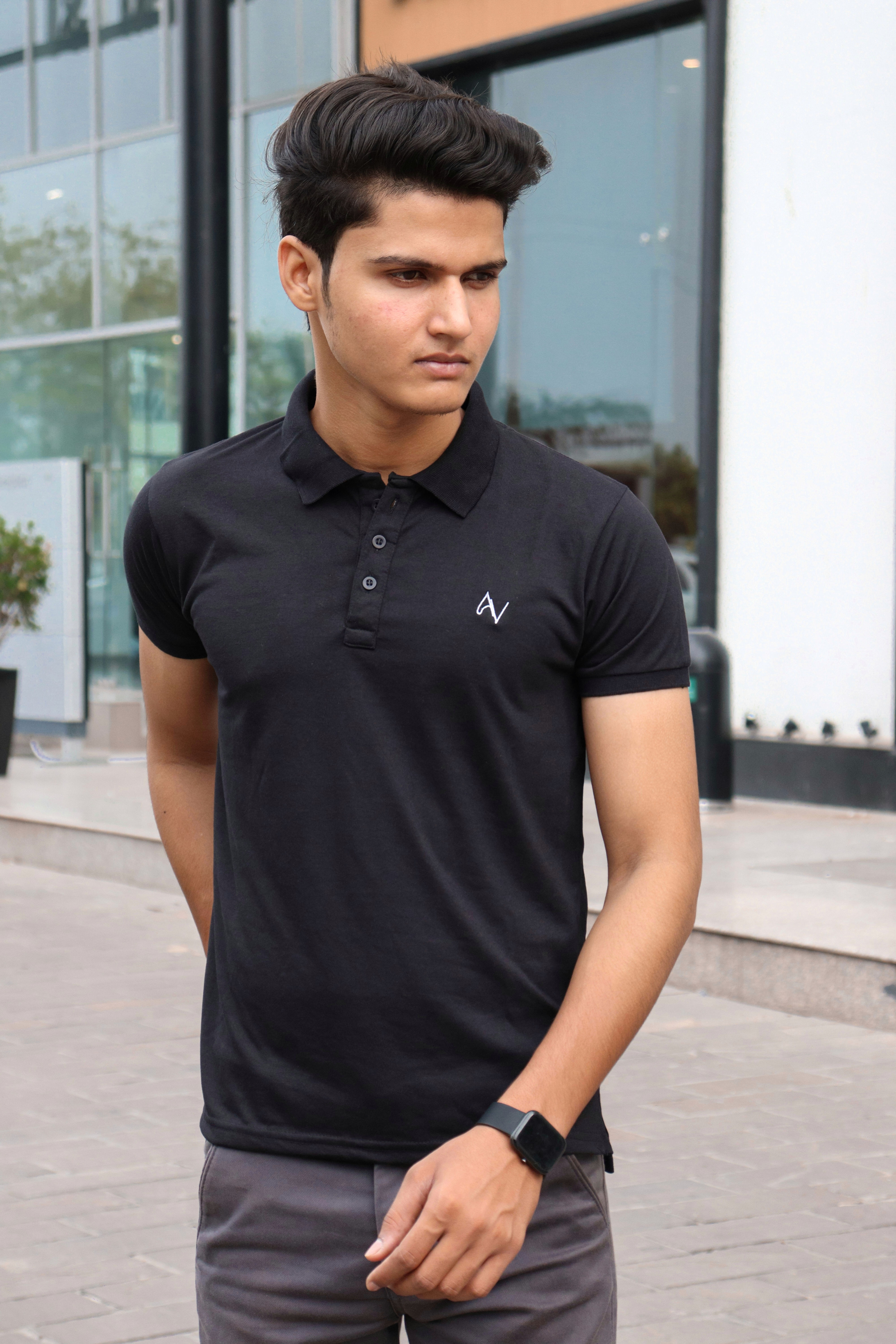 Black T-Shirt Front View By Ares Veils