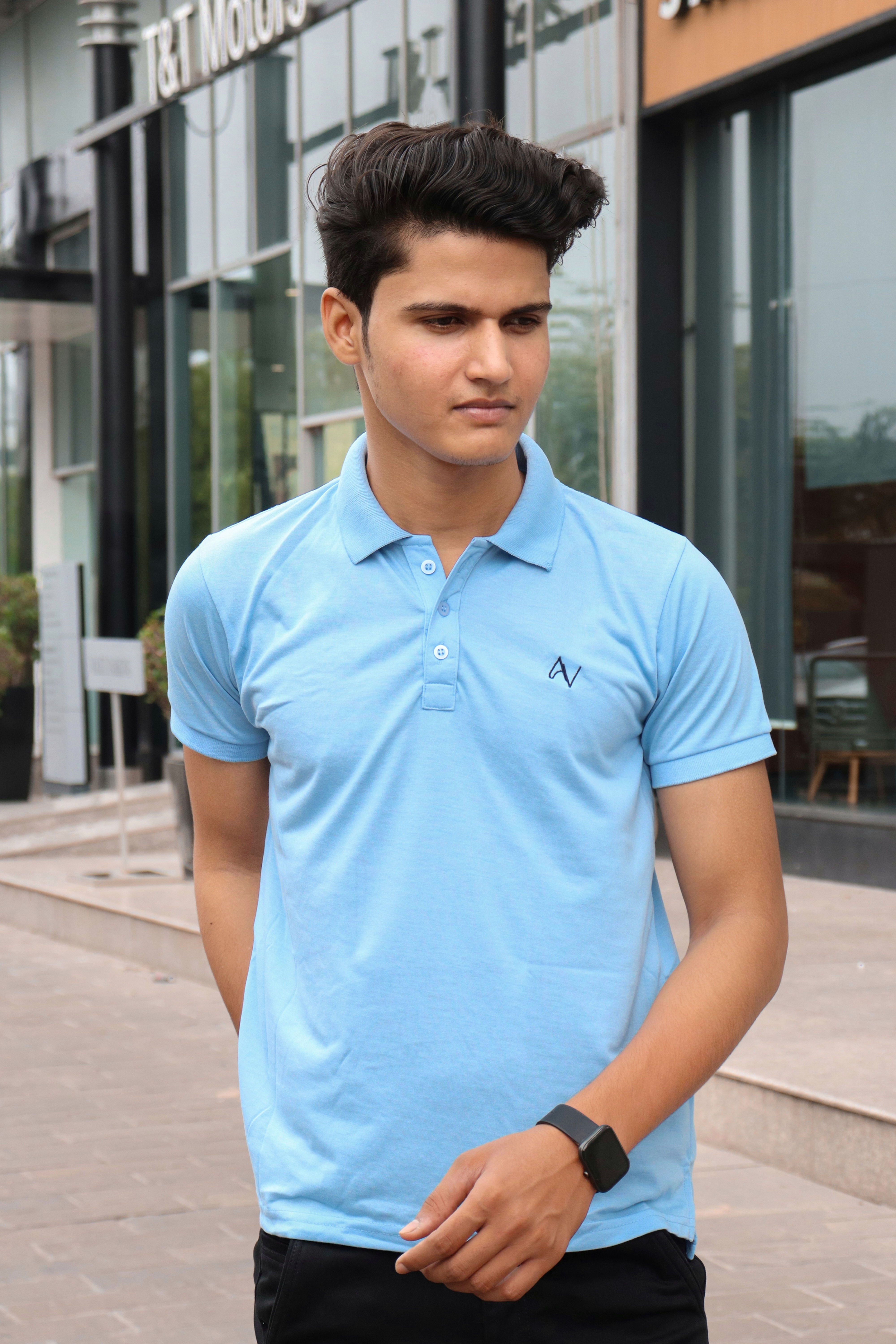 Blue T-Shirt Front View By Ares Veils